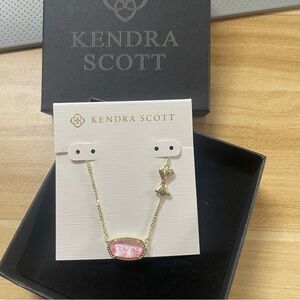 Kendra Scott Gold Necklace with Pink Stone